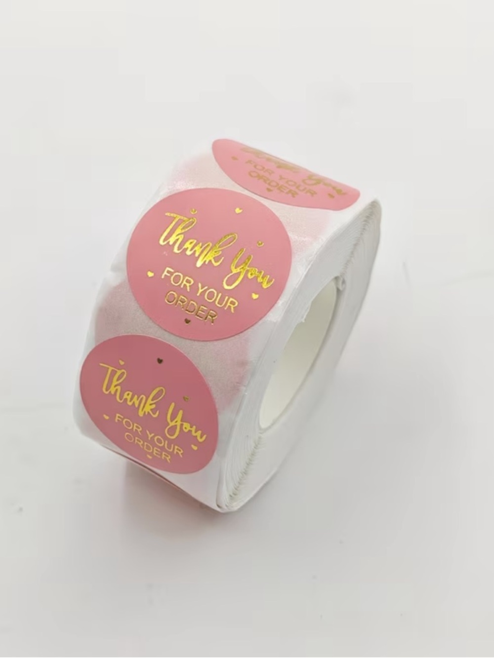 Pink "Thank You For Your Order" Round Stickers - Pack - Picture 4 of 4